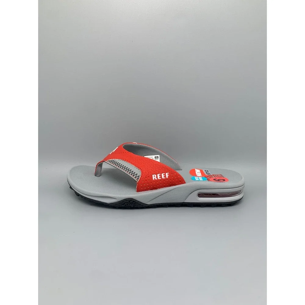Reef Fanning Tailgate Red Grey Bottle Opener Flip-Flop Sandals CJ6406 Men's Sz 6